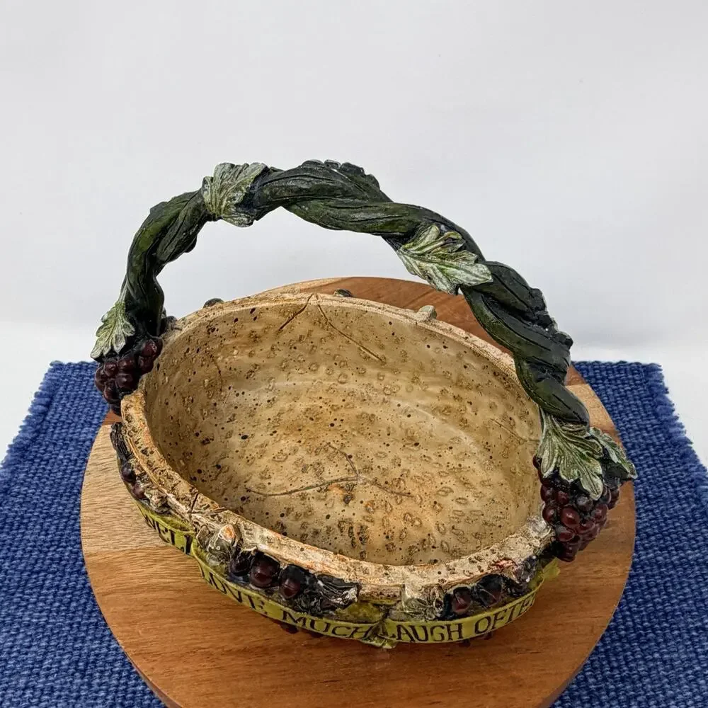 Vintage Kirkland's Decorative Resin Basket 